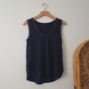 J. Crew Black Medallion Tank XS